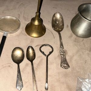 🔥🔥🔥Vintage Metal Kitchen Utensil Set and more pewter and silver marked on back